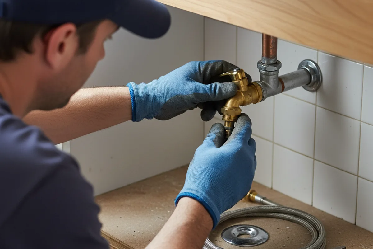 Shutoff valve and fitting work during Faucet and Fixture Repair in Malvern